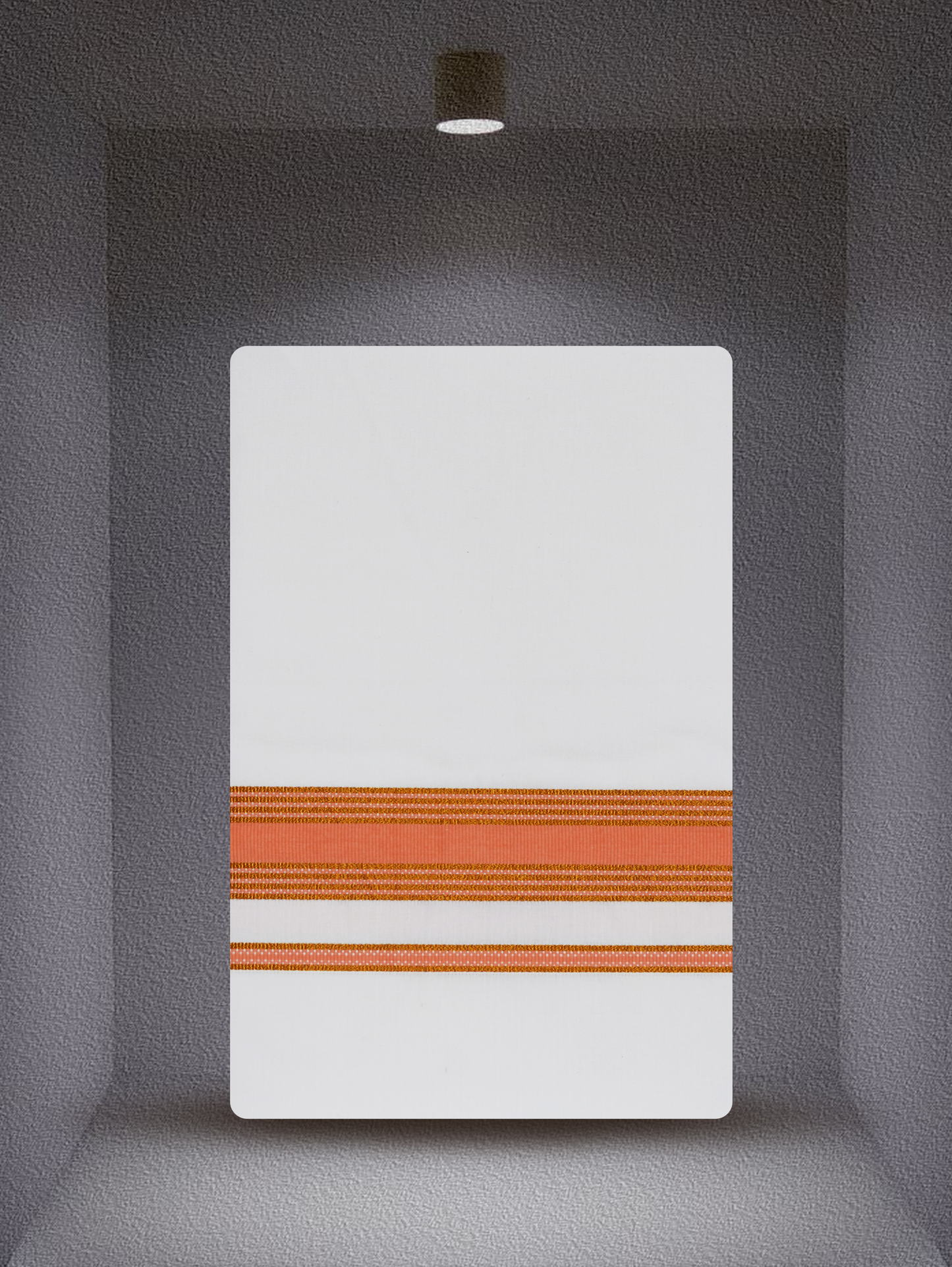 WHITE SINGLE COTTON KARAI - FCS-23 DHOTHIE 2.00 MTR