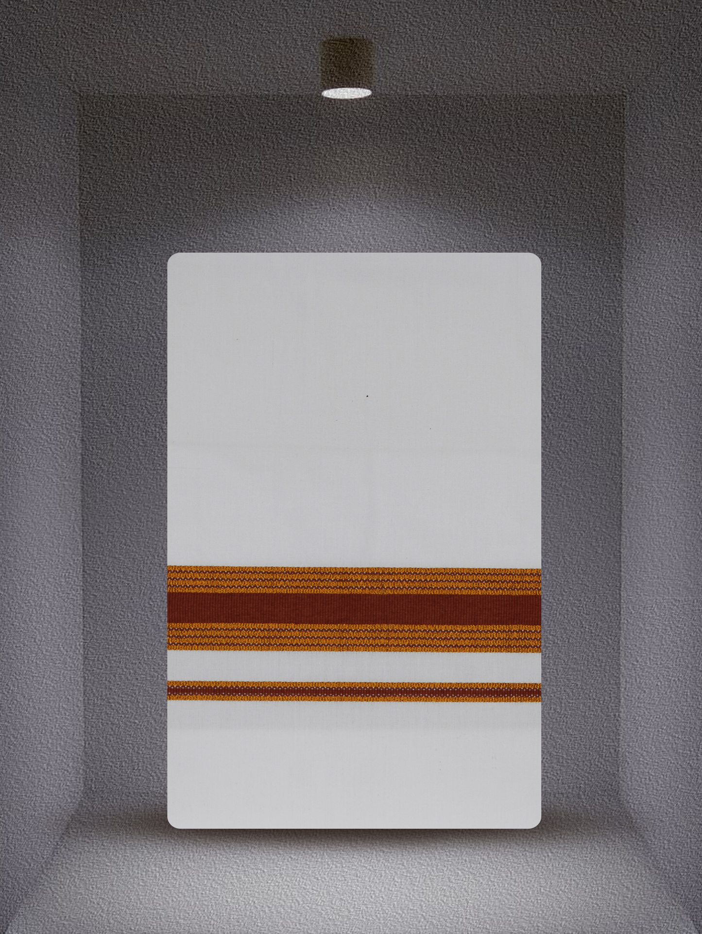 WHITE SINGLE COTTON KARAI - FCS-23 DHOTHIE 2.00 MTR