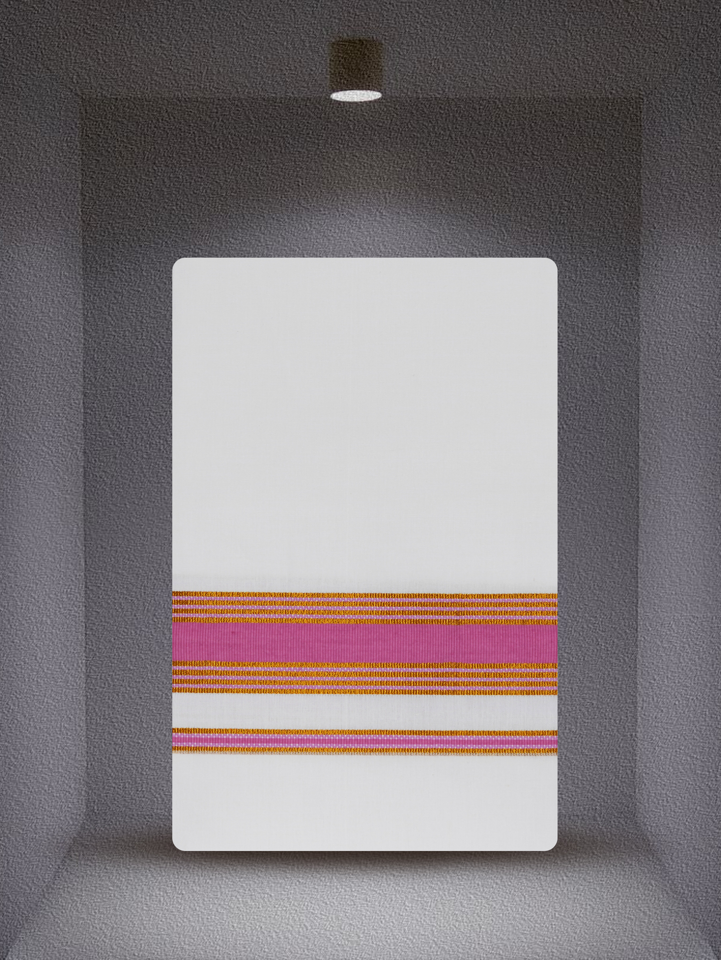 WHITE SINGLE COTTON KARAI - FCS-23 DHOTHIE 2.00 MTR