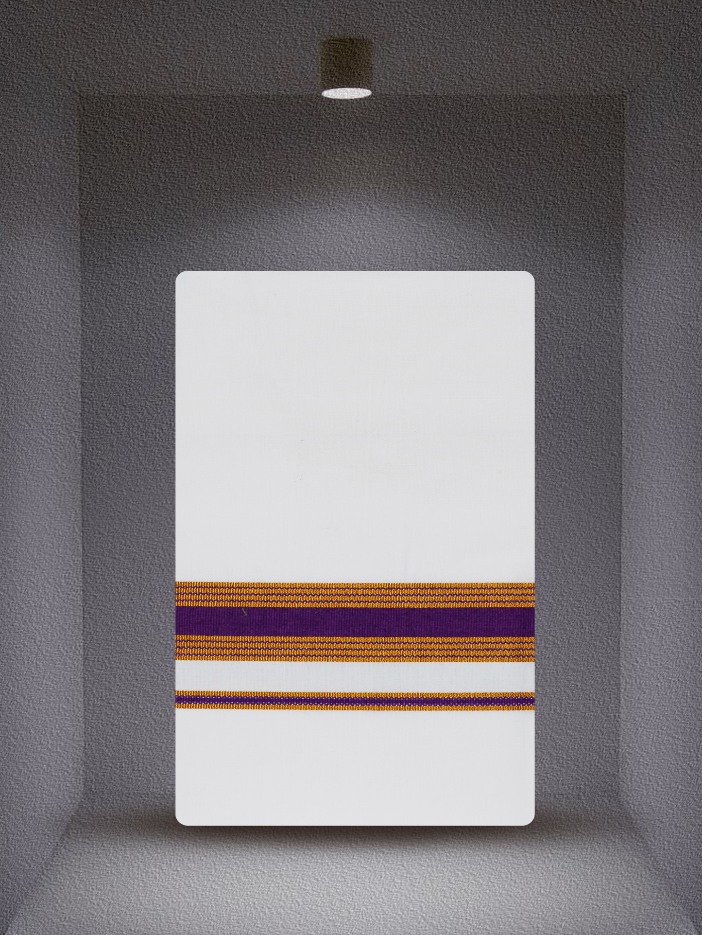 WHITE SINGLE COTTON KARAI - FCS-23 DHOTHIE 2.00 MTR