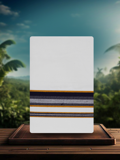 WHITE SINGLE COTTON KARAI - FCS-25 DHOTHIE 2.00 MTR