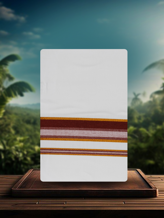 WHITE SINGLE COTTON KARAI - FCS-25 DHOTI 2.00 MTR