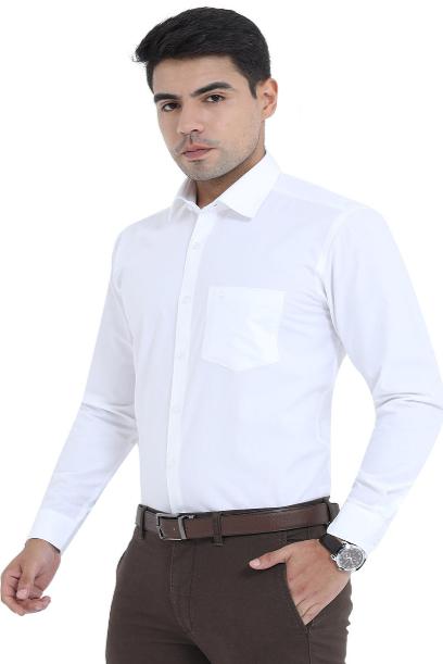 Men BERTY Full Sleeve Formal White Shirt