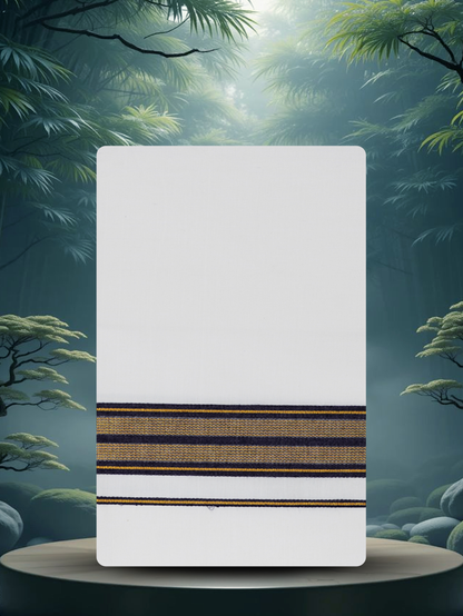 WHITE SINGLE COTTON KARAI - FCS-20 DHOTHIE 2.00 MTR