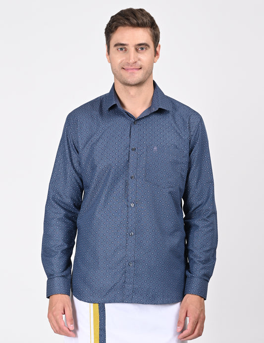 DHOTHIE AND SHIRT SET FULL SLEEVE COSMIC PRINT - 49275