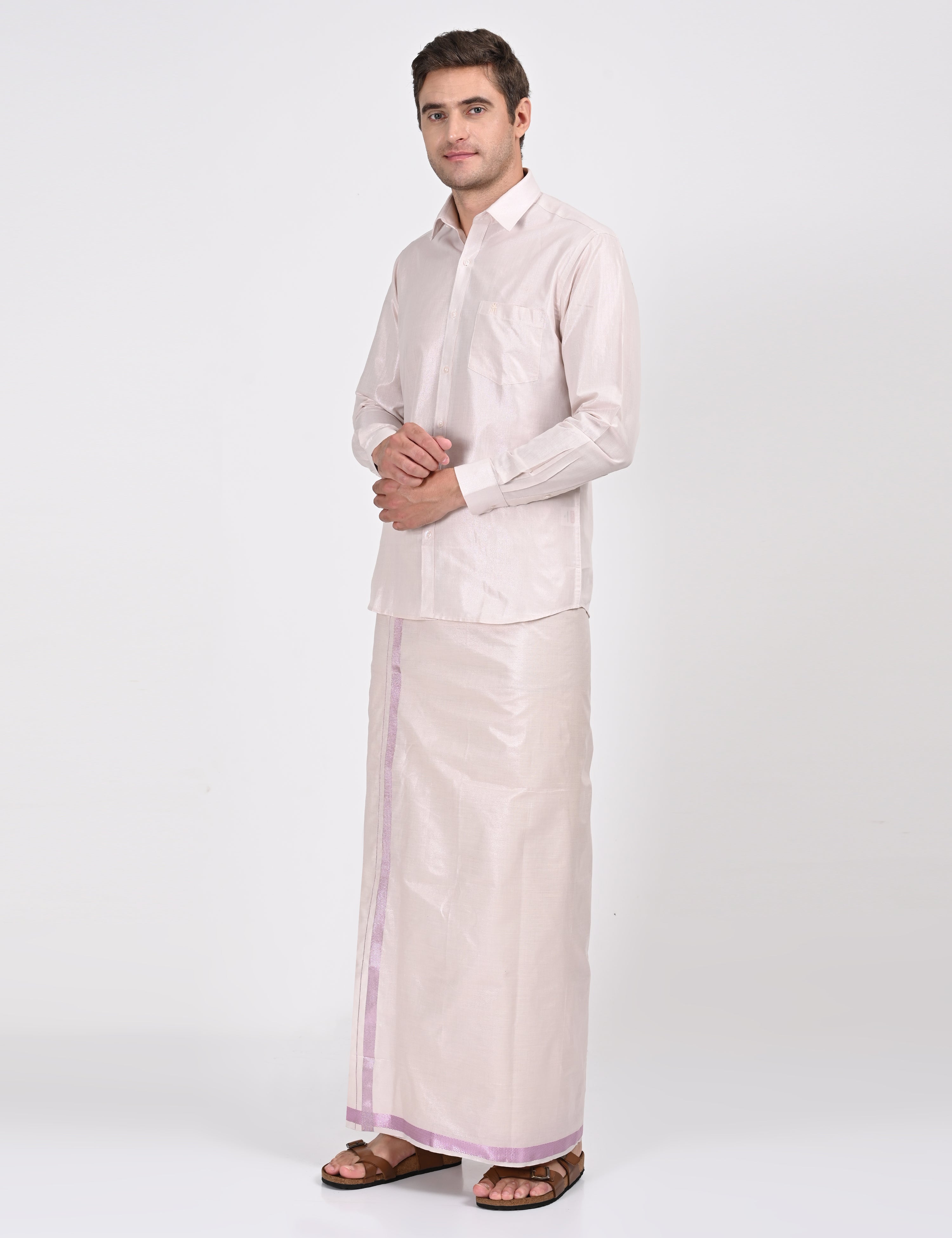 ROSE MATCHING SINGLE DHOTI SET FULL SLEEVE - 60004