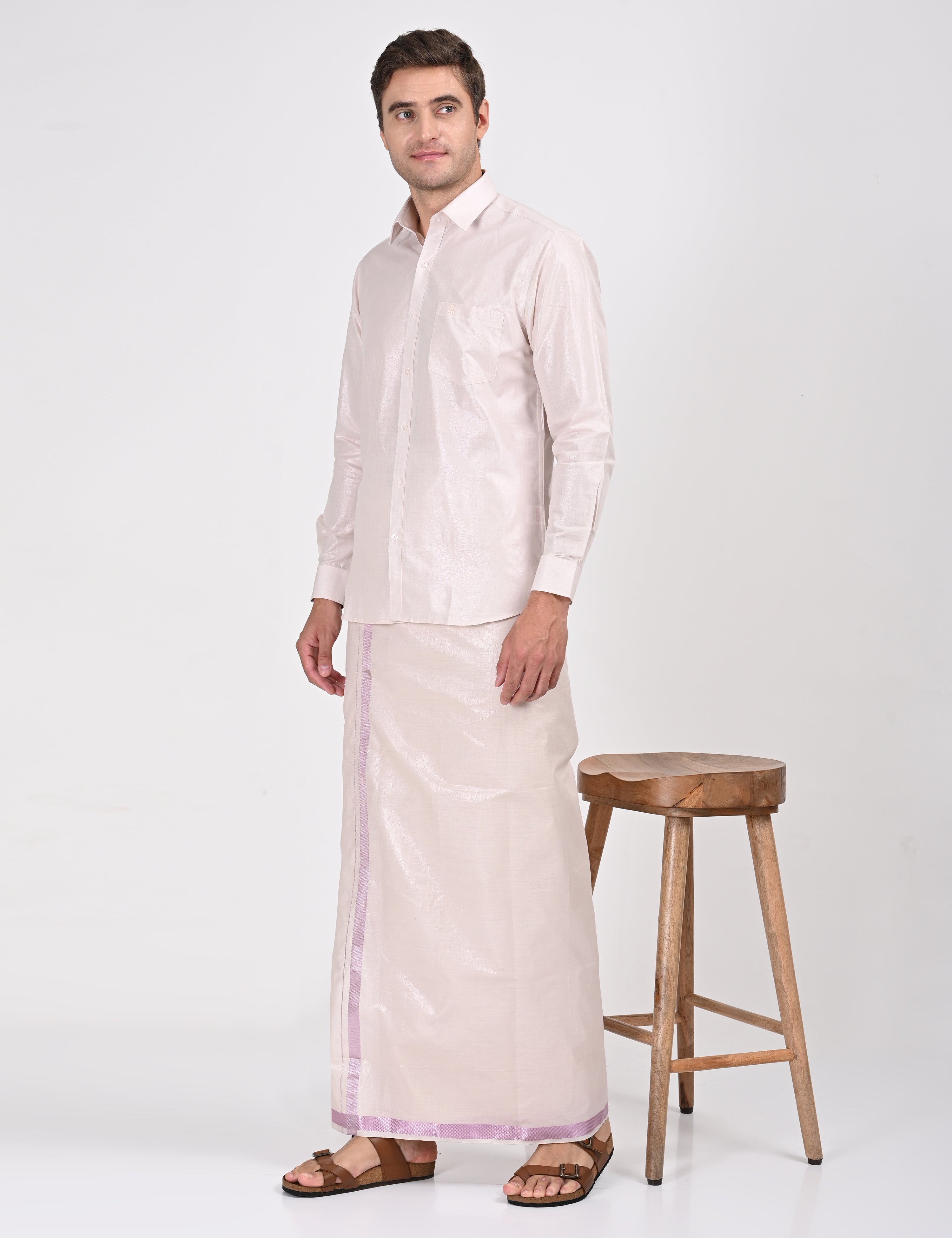 ROSE MATCHING SINGLE DHOTI SET FULL SLEEVE - 60004