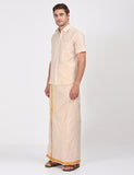 GOLD MATCHING SINGLE DHOTI SET HALF SLEEVE - 60001