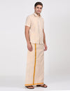 GOLD MATCHING SINGLE DHOTI SET HALF SLEEVE - 60001