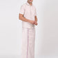 Elegant rose matching single dhoti set with half sleeve shirt, perfect for formal and cultural occasions. Traditional attire with a modern touch.