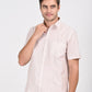 Stylish half sleeve shirt from the rose matching single dhoti set, designed for comfort and elegance in traditional attire.