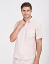 Stylish half sleeve shirt from the rose matching single dhoti set, designed for comfort and elegance in traditional attire.