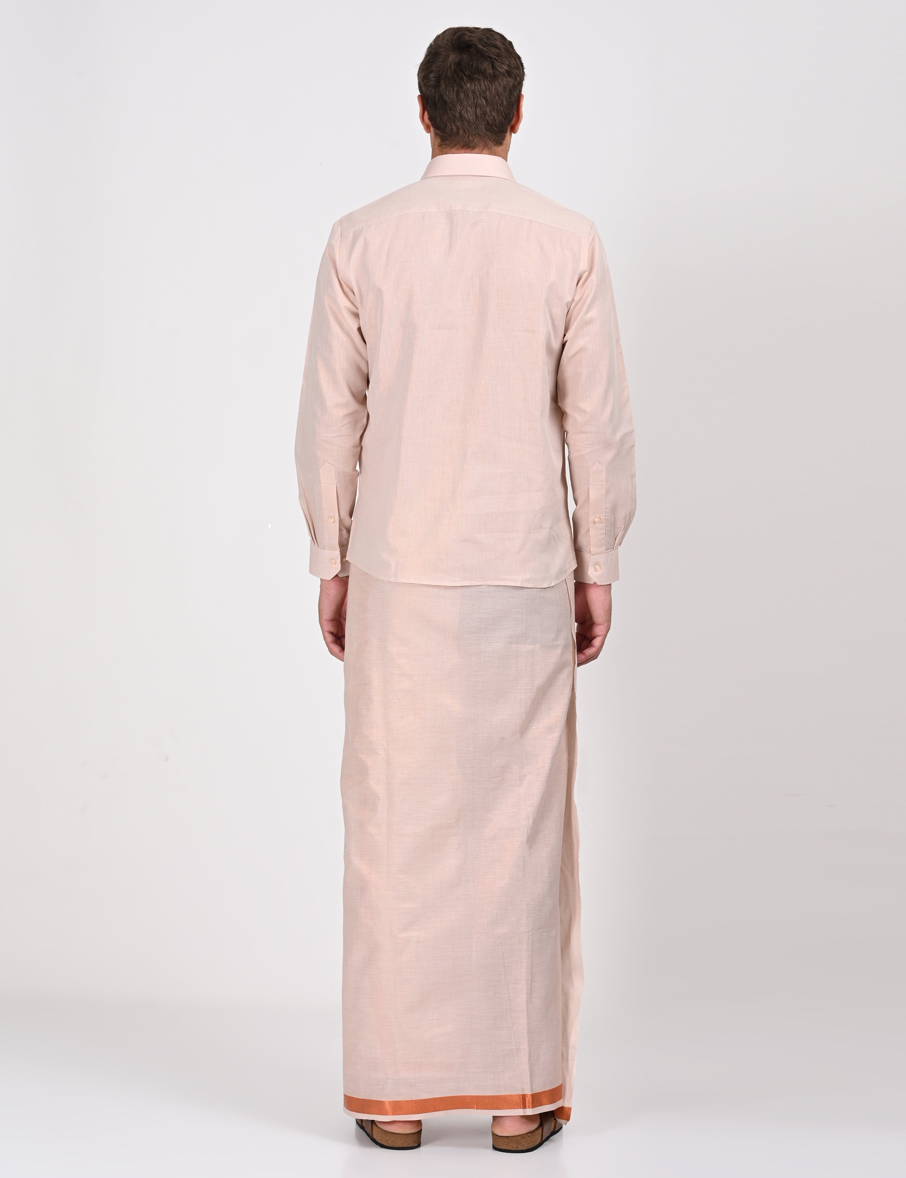 COPPER MATCHING SINGLE DHOTI SET FULL SLEEVE - 60003