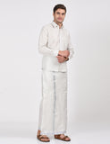 SILVER MATCHING SINGLE DHOTI SET FULL SLEEVE - 60002