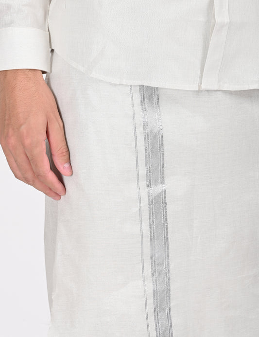 SILVER MATCHING SINGLE DHOTI SET FULL SLEEVE - 60002