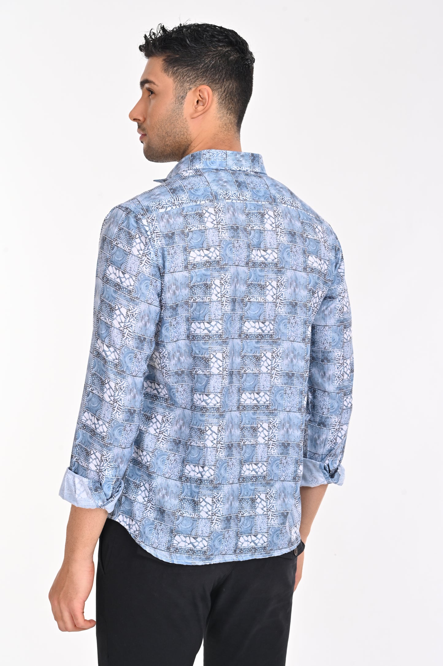 ORDER NEWSMAKER SLIMFIT FULL SLEEVE BRIGHT BLUE SHIRT