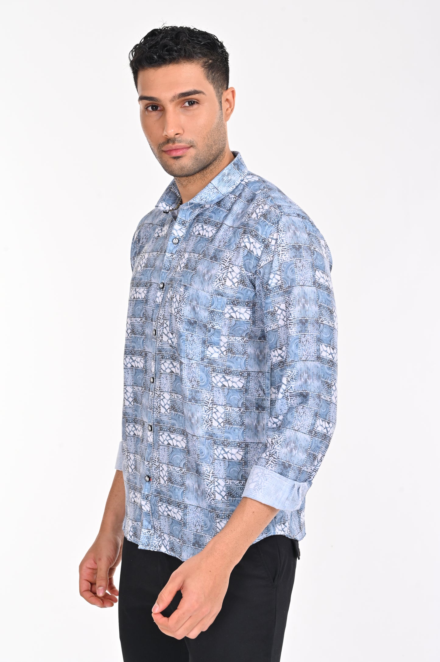 BUY NEWSMAKER SLIMFIT FULL SLEEVE BRIGHT BLUE SHIRT