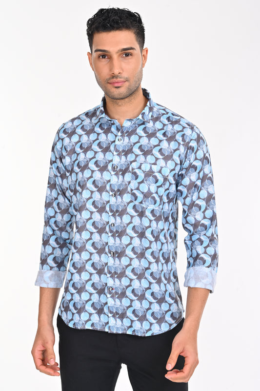 NEWSMAKER SLIMFIT FULL SLEEVE SKY BLUE SHIRT