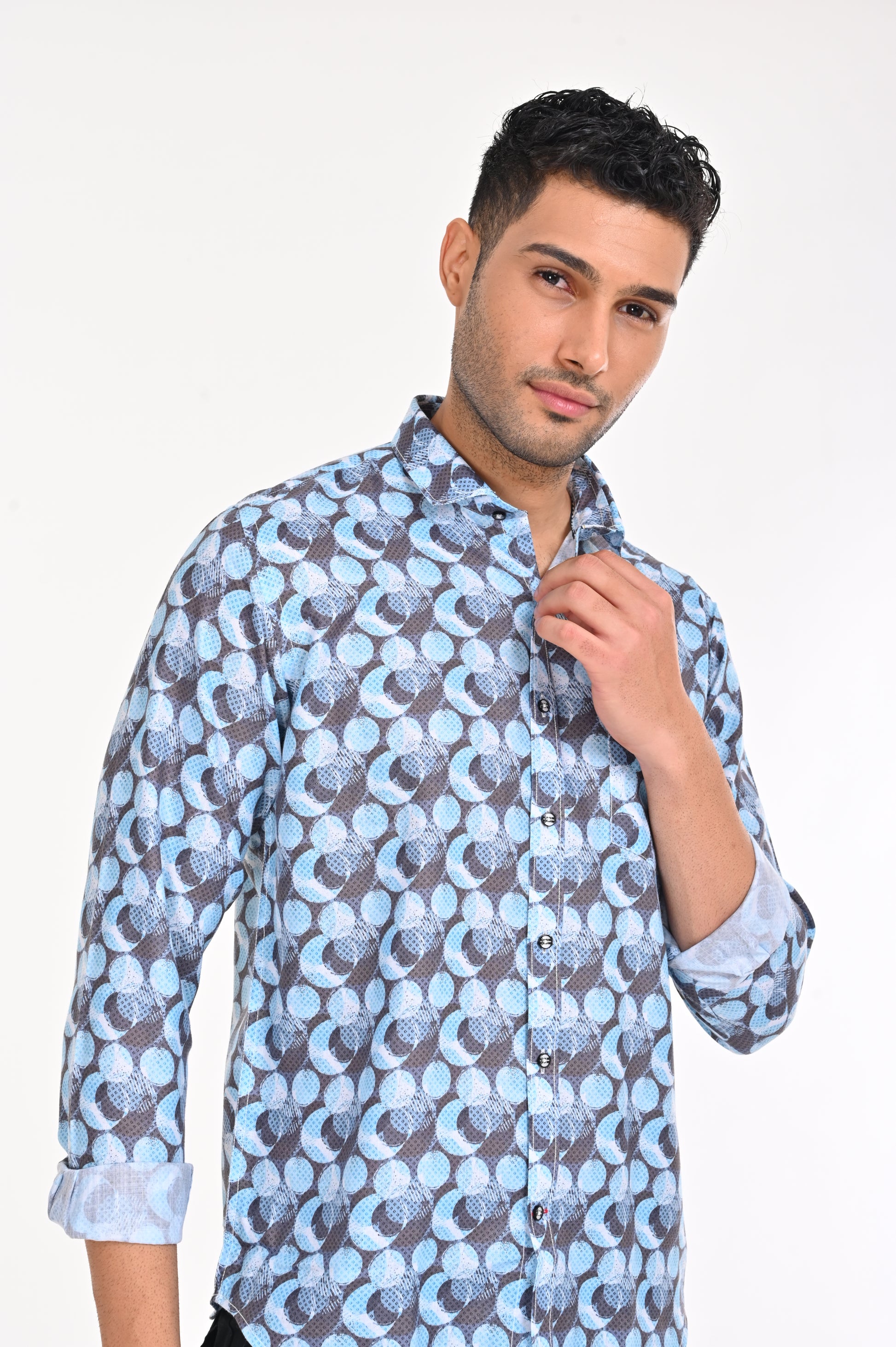 SHOP NEWSMAKER SLIMFIT FULL SLEEVE SKY BLUE SHIRT