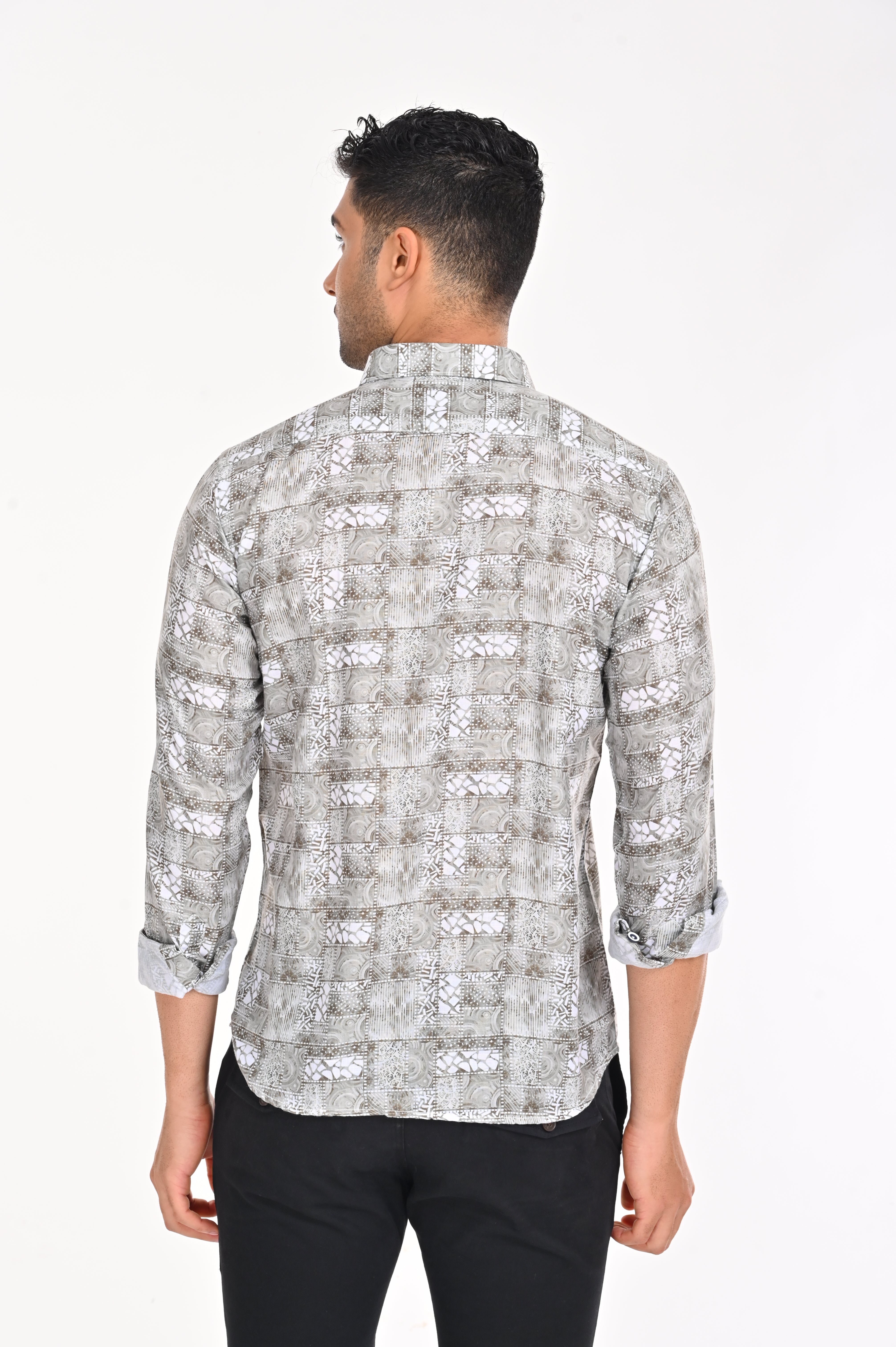 Order NEWSMAKER SLIMFIT FULL SLEEVE GREY MEN SHIRT