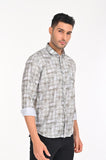 Buy NEWSMAKER SLIMFIT FULL SLEEVE GREY MEN SHIRT Online