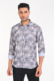 NEWSMAKER SLIMFIT FULL SLEEVE BLACK AND ROSE SHIRT 