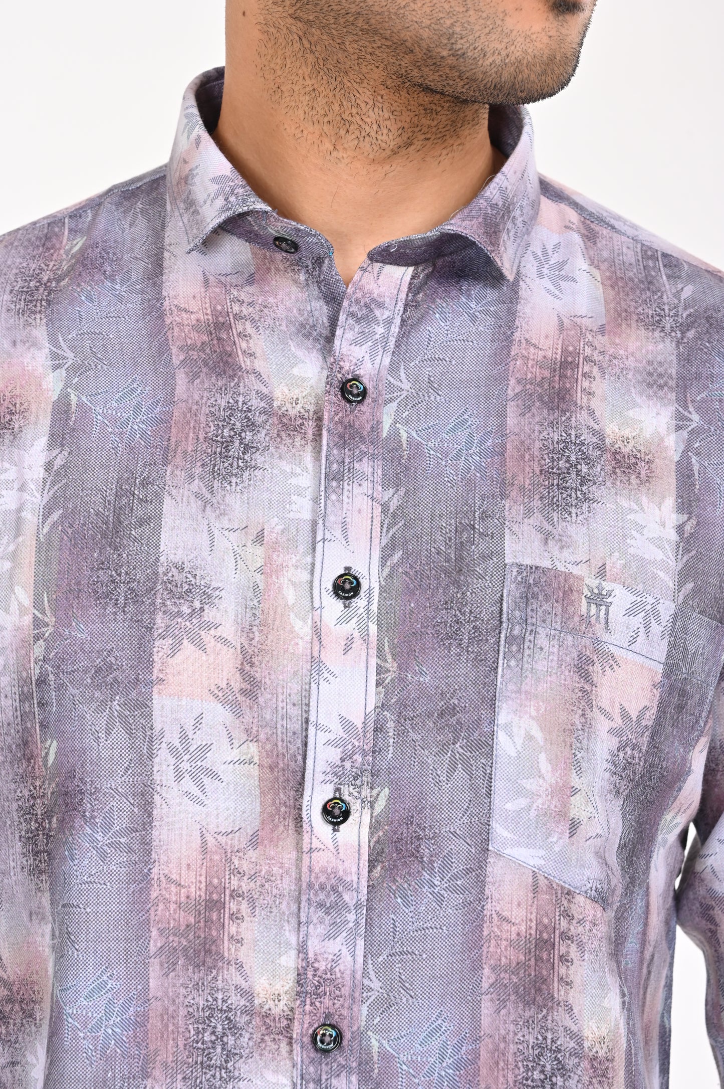 BUY NEWSMAKER SLIMFIT FULL SLEEVE CREAM BLUE MEN SHIRT