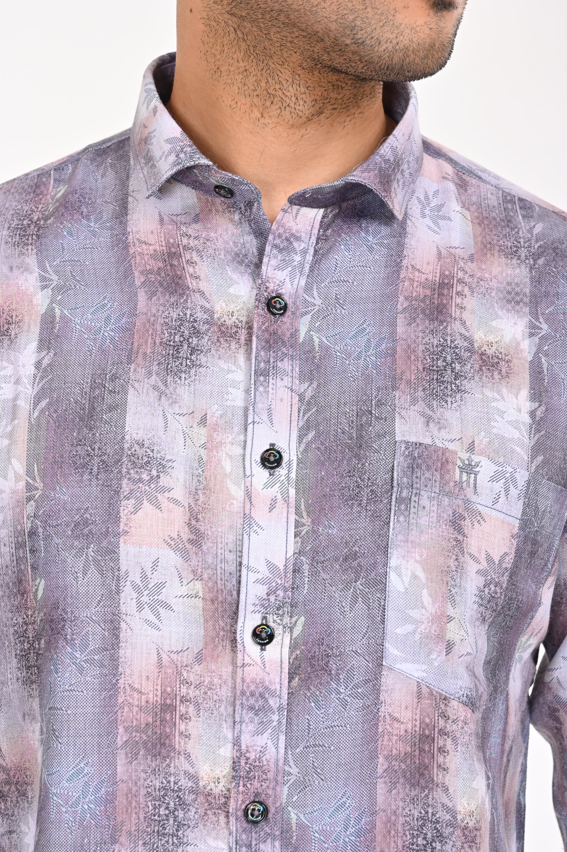 BUY NEWSMAKER SLIMFIT FULL SLEEVE CREAM BLUE MEN SHIRT