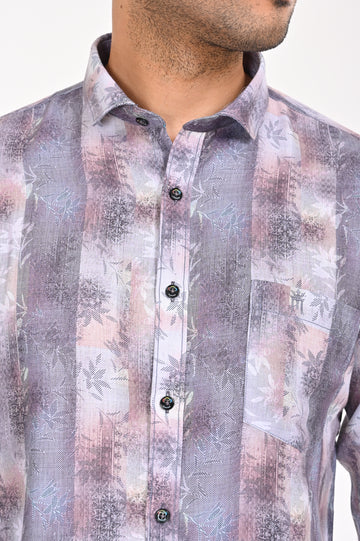 BUY NEWSMAKER SLIMFIT FULL SLEEVE CREAM BLUE MEN SHIRT