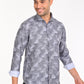 NEWSMAKER SLIMFIT FULL SLEEVE GREY & WHITE MEN SHIRT