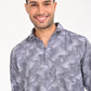 Buy NEWSMAKER SLIMFIT FULL SLEEVE GREY & WHITE MEN SHIRT