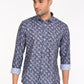 NEWSMAKER SLIMFIT FULL SLEEVE GREY & BLUE SHIRT