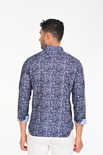 ORDER NEWSMAKER SLIMFIT FULL SLEEVE DARK BLUE SHIRT 