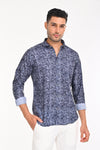 SHOP NEWSMAKER SLIMFIT FULL SLEEVE DARK BLUE SHIRT 