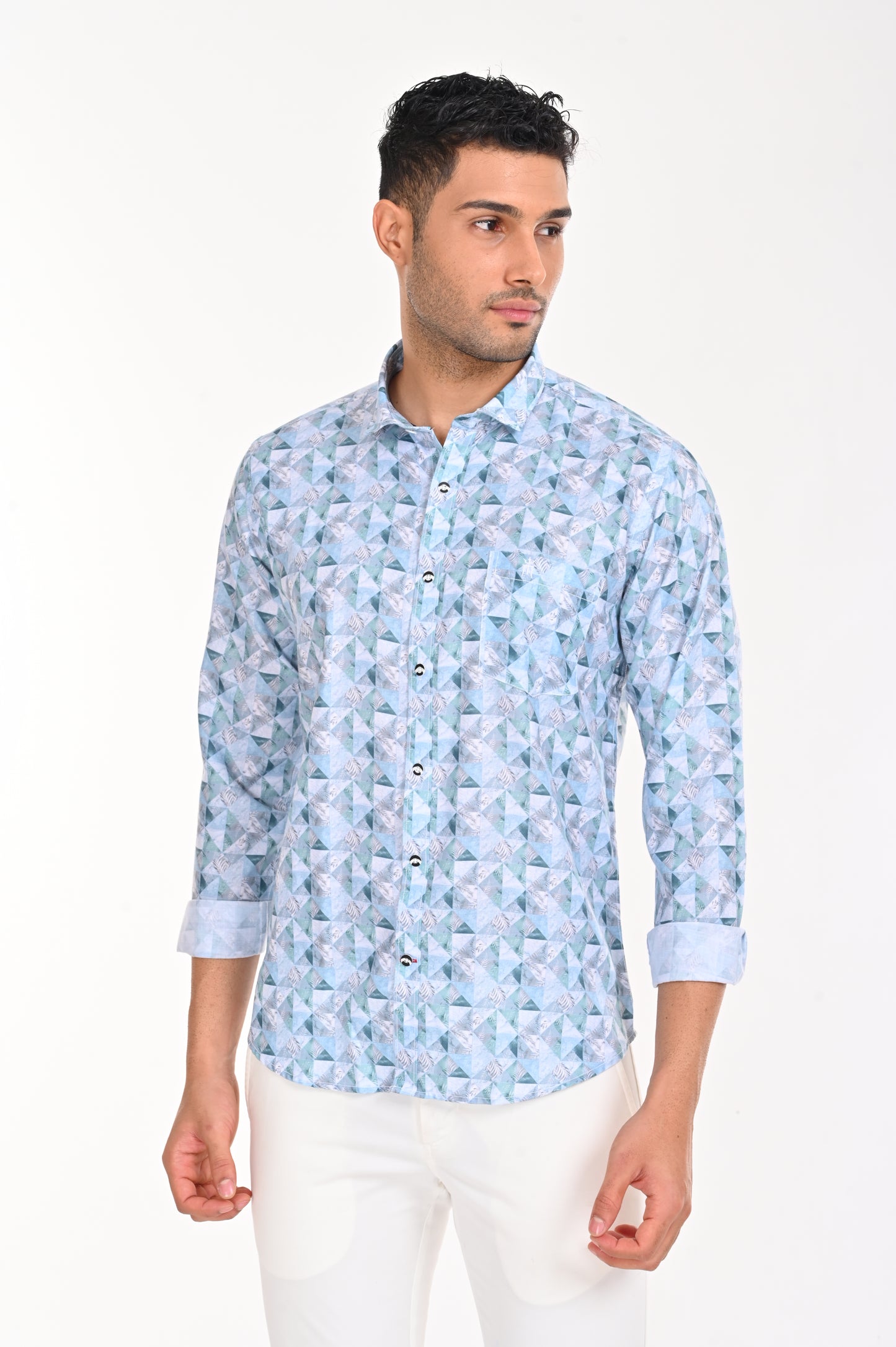 NEWSMAKER SLIMFIT FULL SLEEVE LIGHT BLUE SHIRT ONLINE SHOPPING