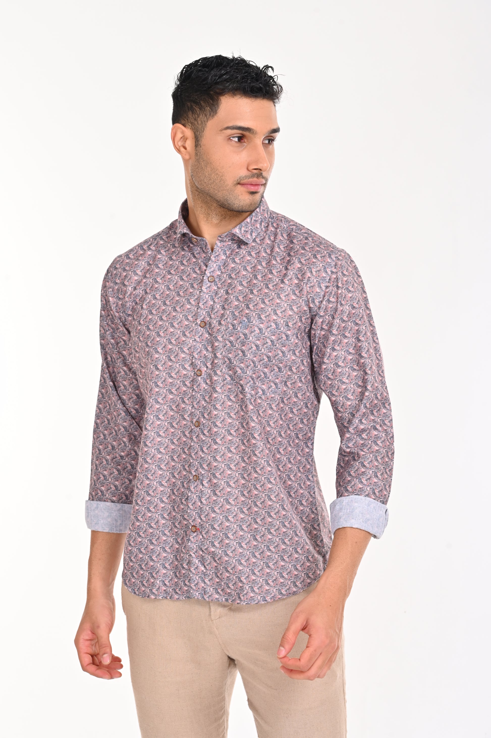 SHOP NEWSMAKER SLIMFIT FULL SLEEVE CREME SHIRT