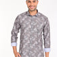 NEWSMAKER SLIMFIT FULL SLEEVE GREY DARK MEN SHIRT