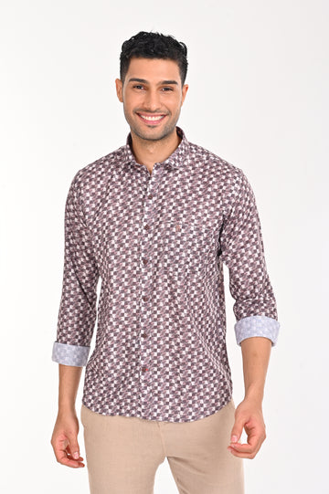 BUY NEWSMAKER SLIMFIT FULL SLEEVE PURPLE SHIRT
