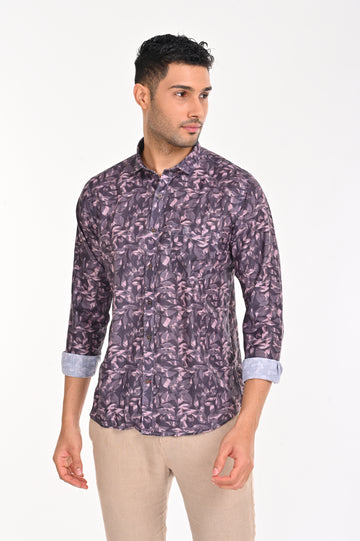 SHOP NEWSMAKER SLIMFIT FULL SLEEVE PINK & BLUE SHIRT