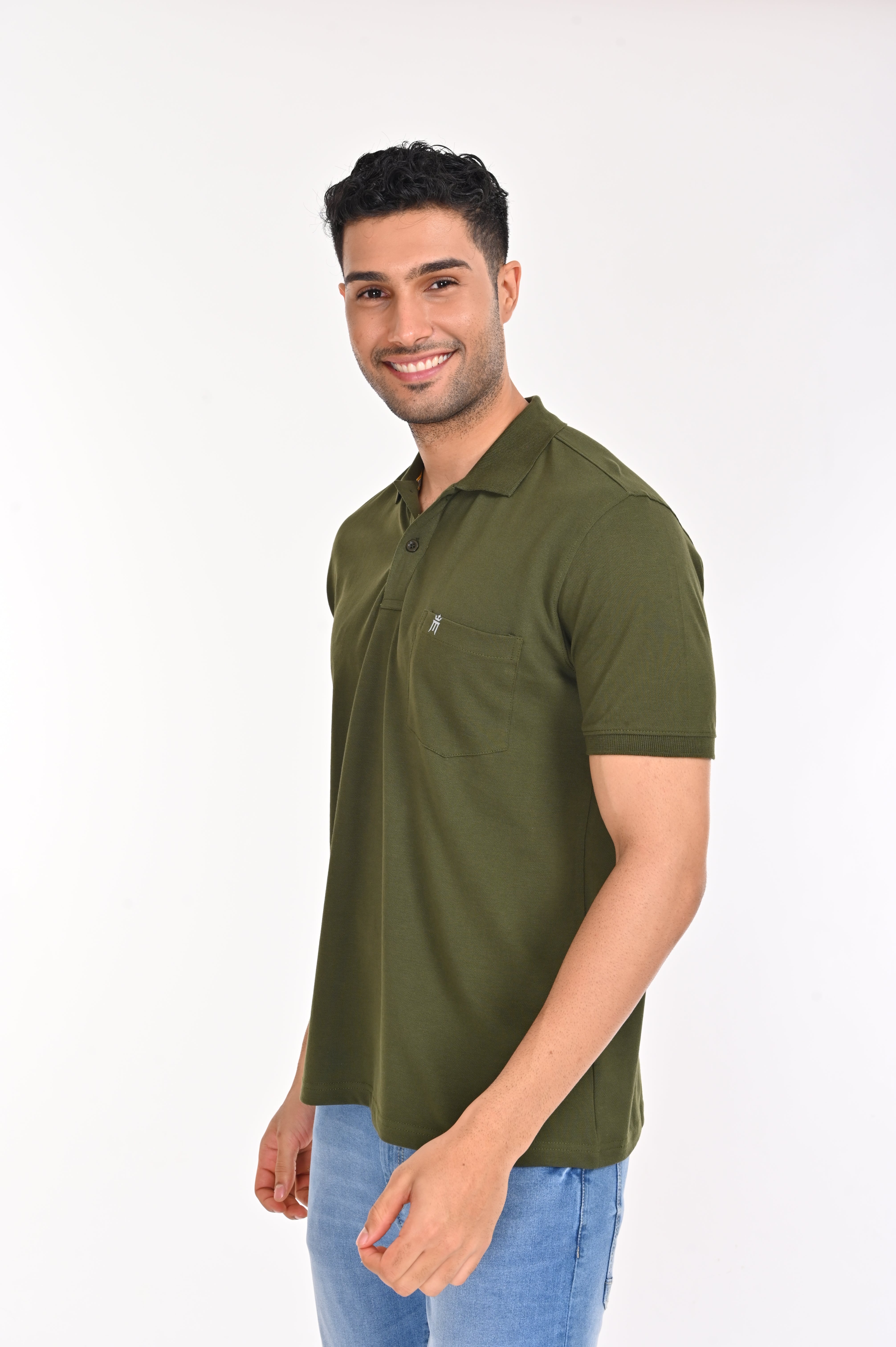 Eminent Plain Olive Green Color T-Shirt - 55006