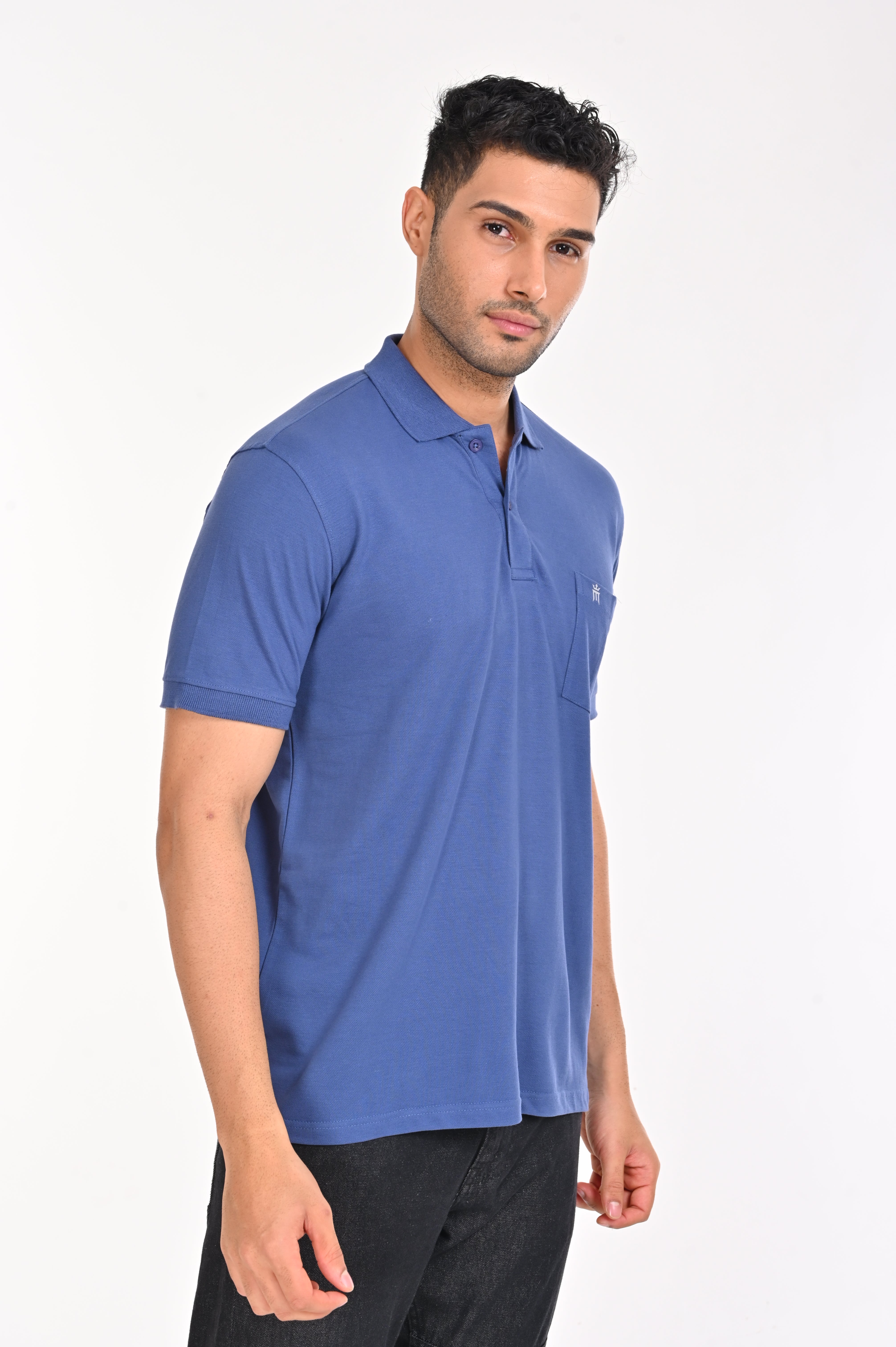 Eminent Plain Olive Blue Color T-Shirt - 55004