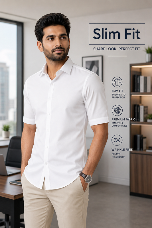 Winner slim fit White Shirt For Men