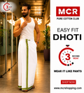 Easy Fit Fancy Border White Double Dhotis - Light Green