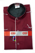Kids Little Master Set (White Shirt + Dhoti + Coat) Cherry Red