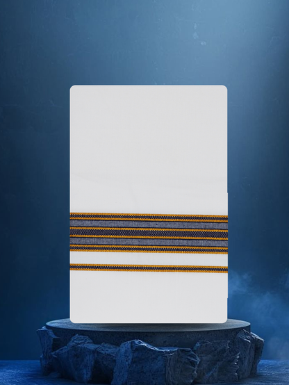 WHITE SINGLE COTTON KARAI - FCS-24 DHOTHIE 2.00 MTR