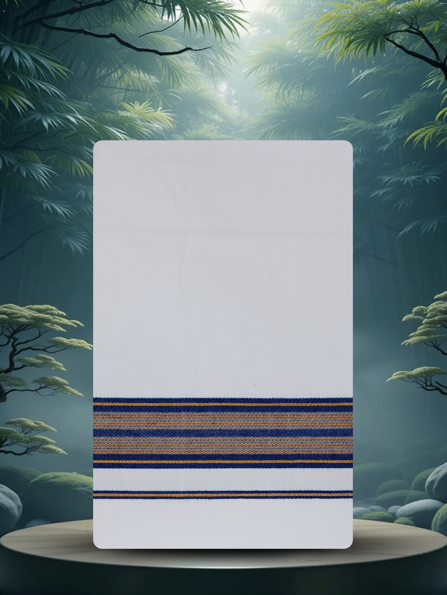 WHITE SINGLE COTTON KARAI - FCS-20 DHOTHIE 2.00 MTR