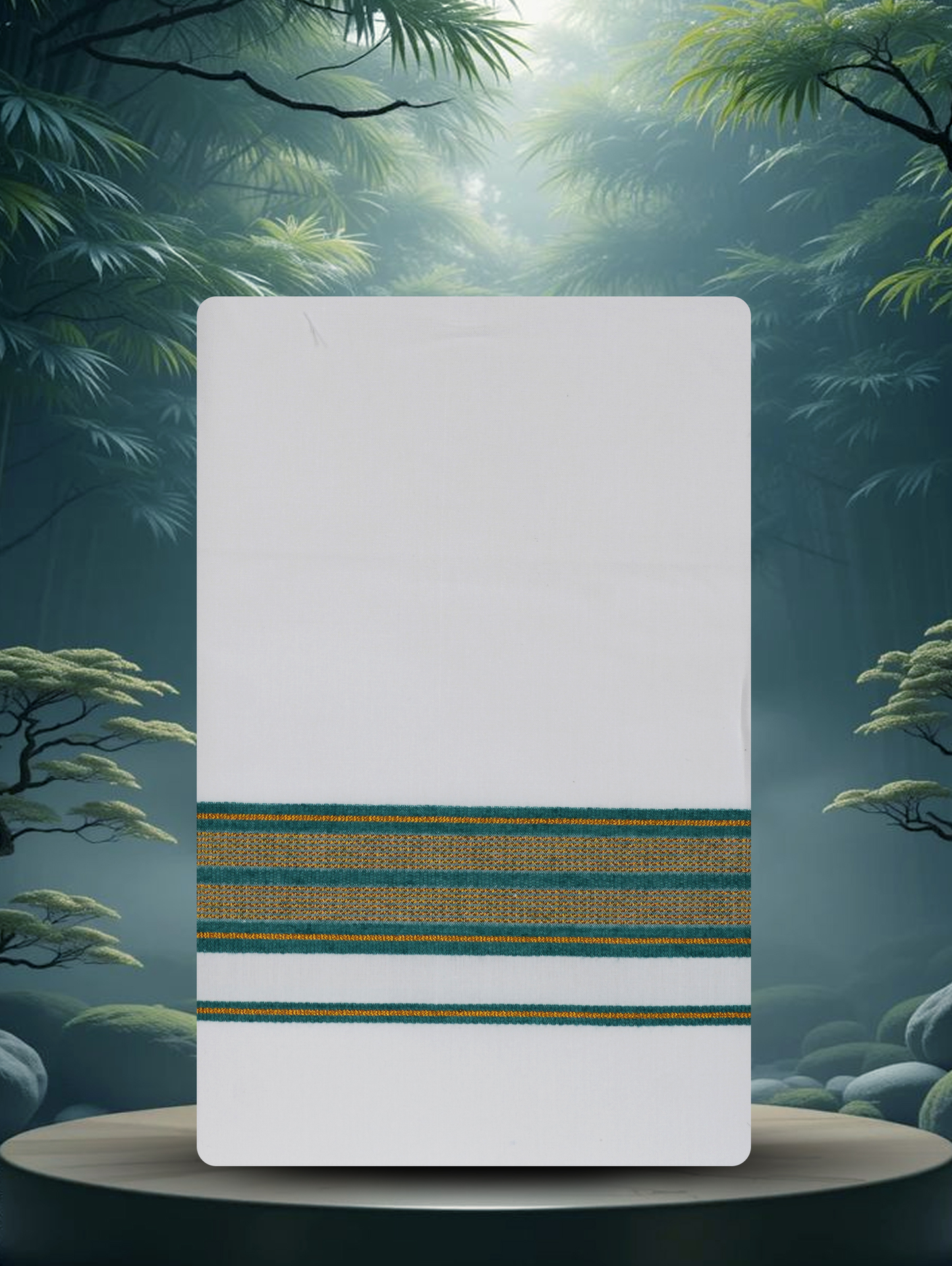 WHITE SINGLE COTTON KARAI - FCS-20 DHOTHIE 2.00 MTR