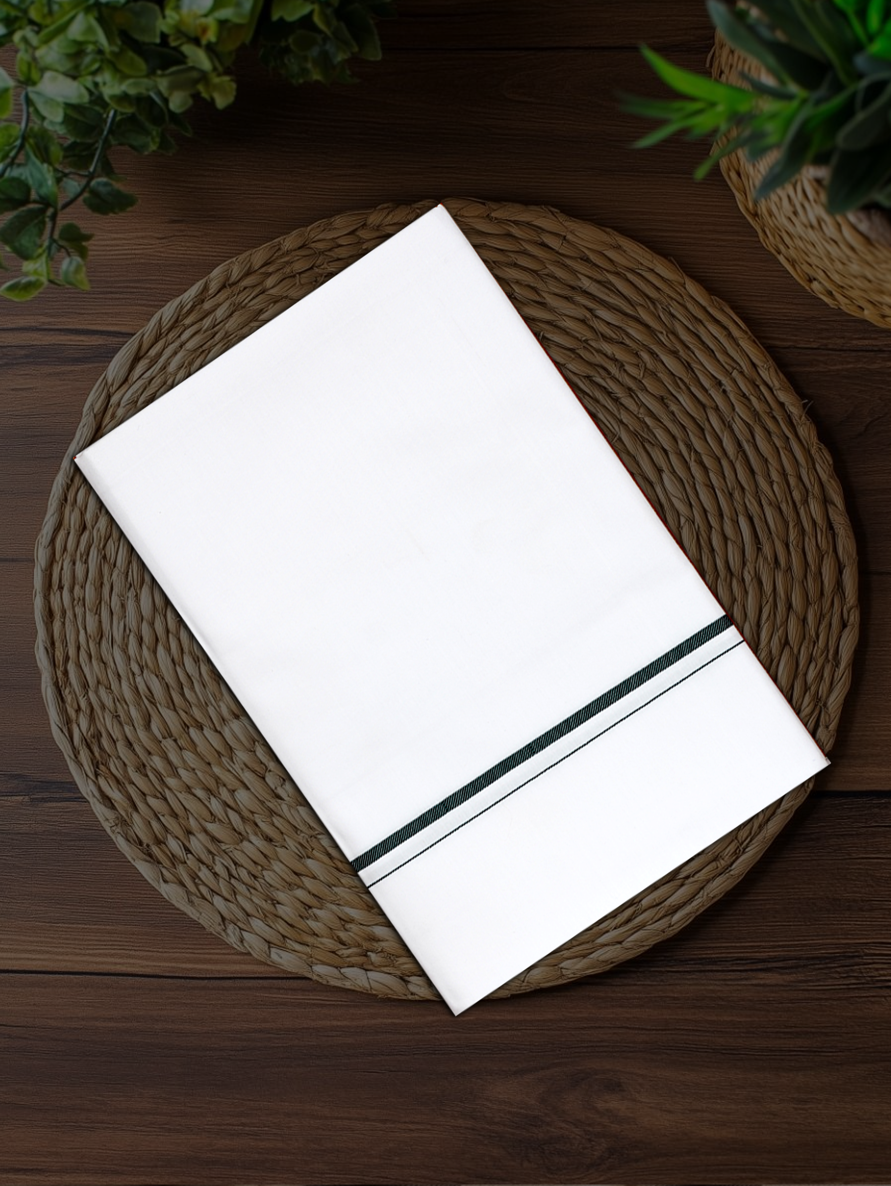 SMALL BORDER WHITE SINGLE SS-10 DHOTHIE 2.00 MTR