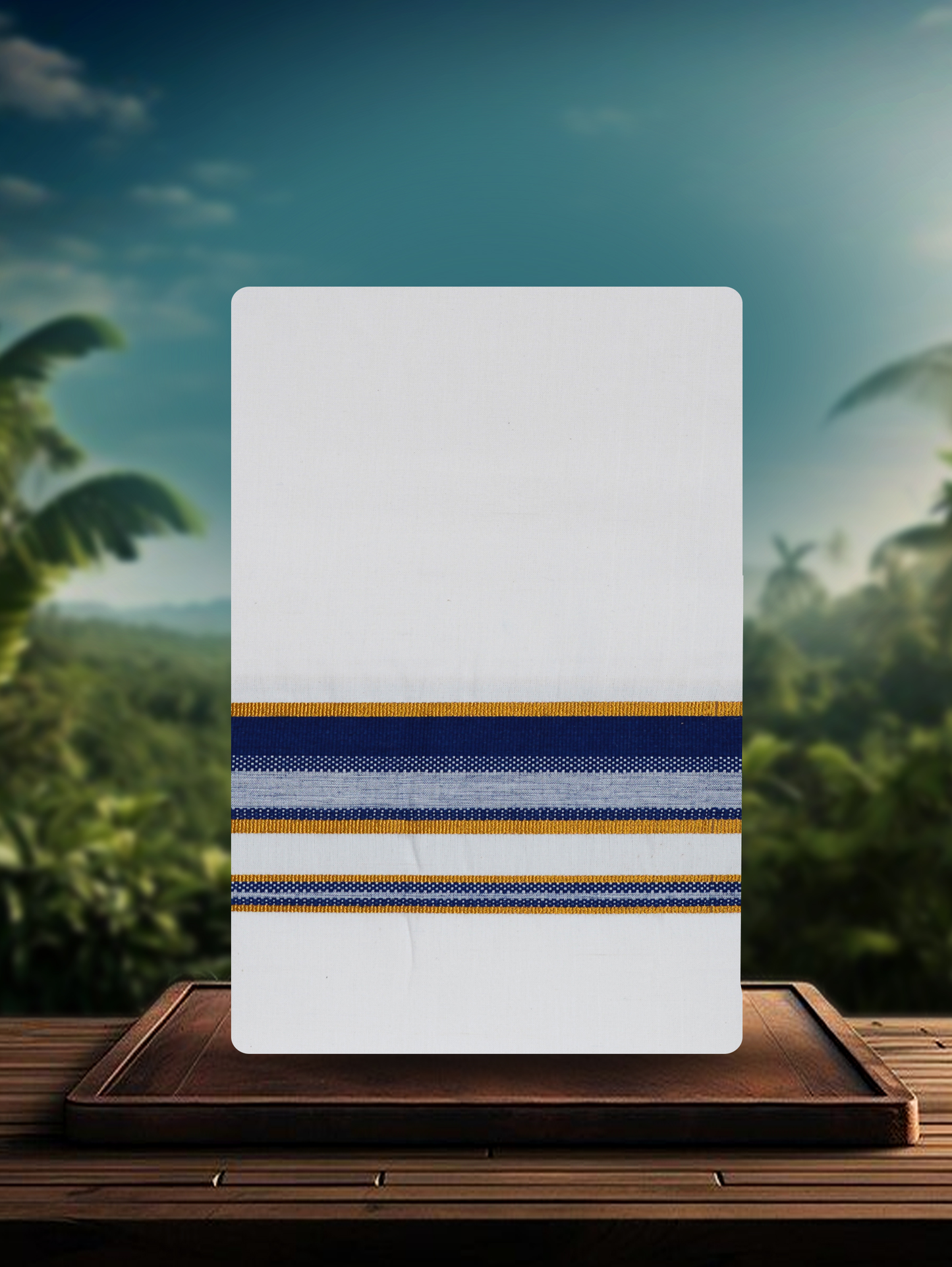 WHITE SINGLE COTTON KARAI - FCS-25 DHOTHIE 2.00 MTR