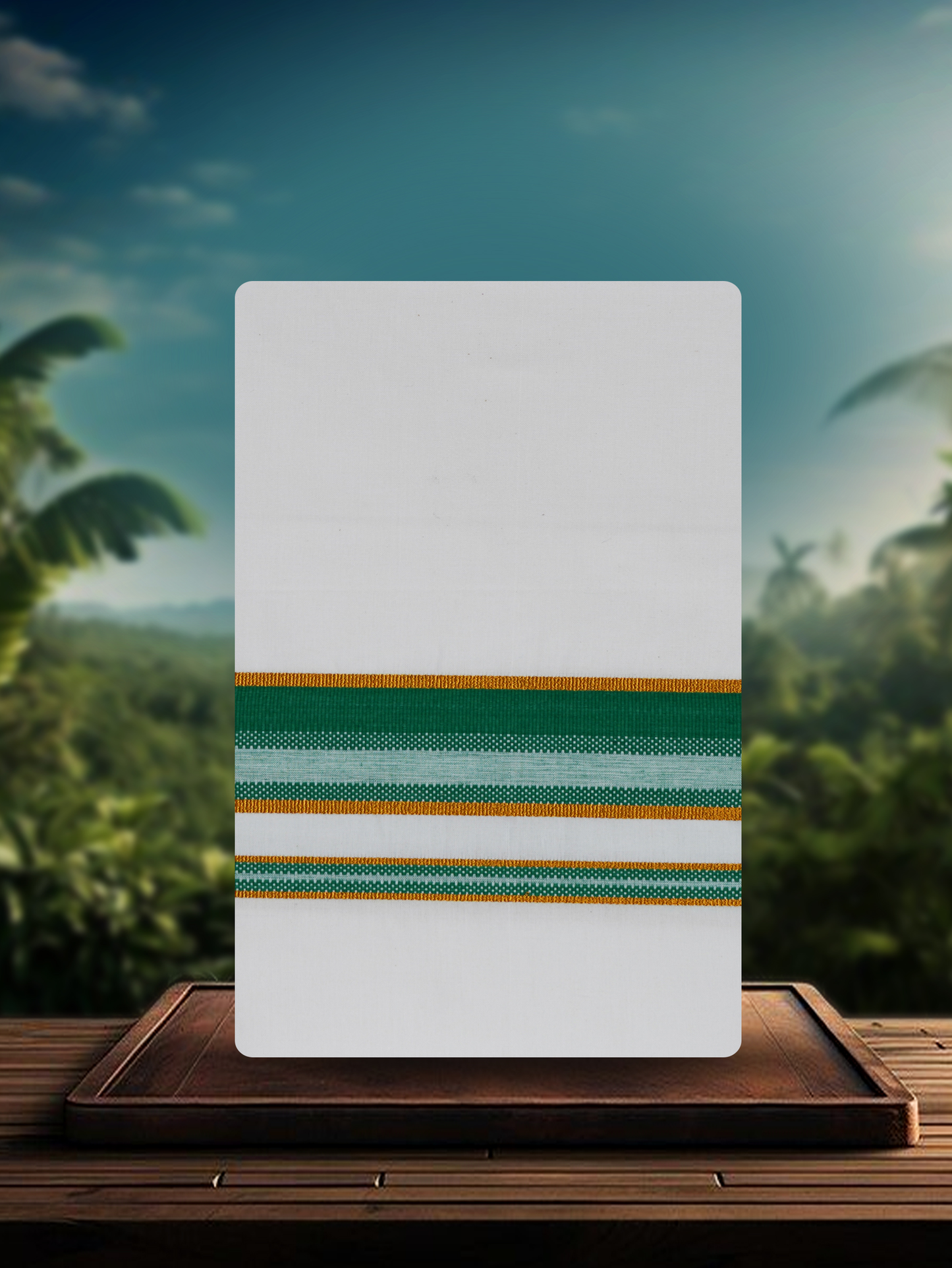 WHITE SINGLE COTTON KARAI - FCS-25 DHOTHIE 2.00 MTR